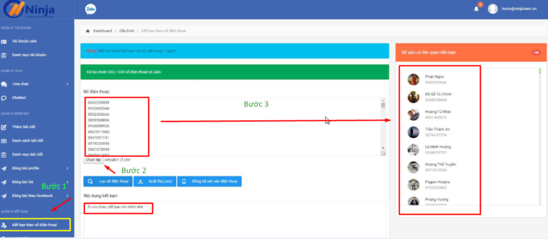Gửi tin nhắn zalo hàng loạt