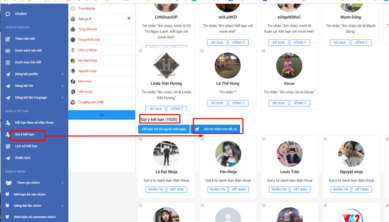 Kết bạn zalo hàng loạt theo gợi ý từ zalo
