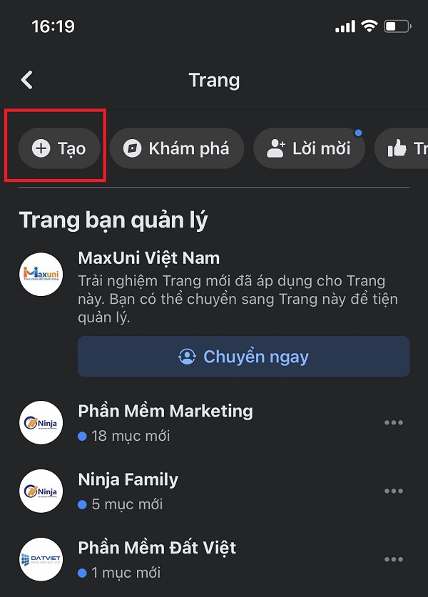 tạo fanpage trên facebook