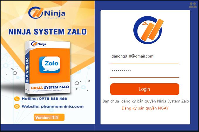 phần mềm Ninja System Zalo