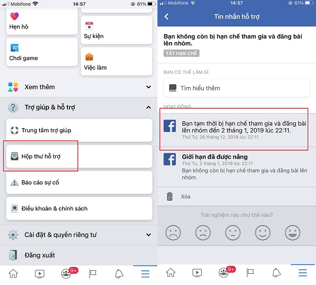 Cách xem thời gian nick facebook bị chặn tương tác