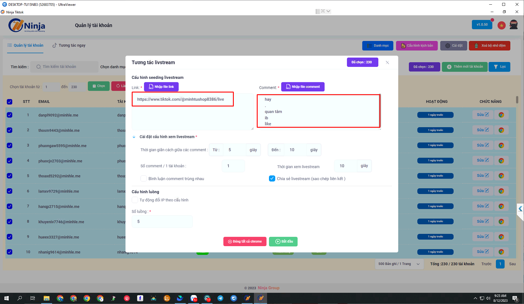 Phần mềm seeding livestream tiktok