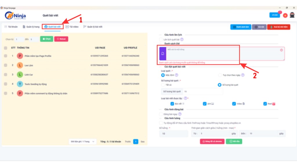 Hướng dẫn copy bài viết từ page này sang page khác hàng loạt bằng phần mềm Ninja Fanpage