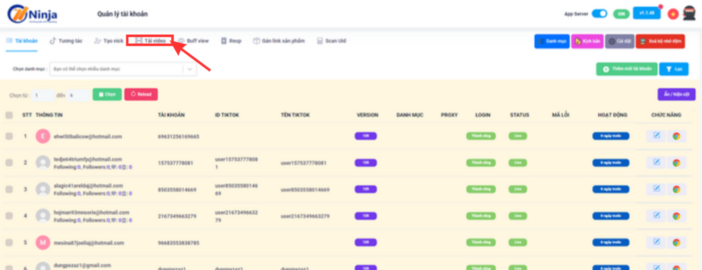 Hướng dẫn tải video tiktok hàng loạt bằng phần mềm Ninja Tiktok