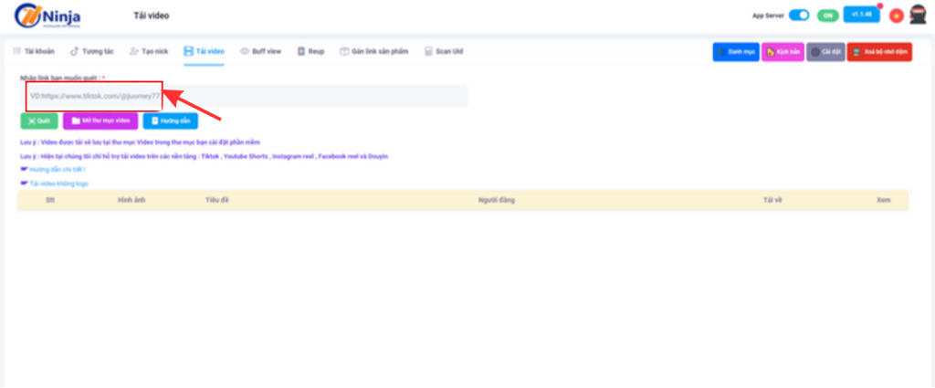 Hướng dẫn tải video tiktok hàng loạt bằng phần mềm Ninja Tiktok