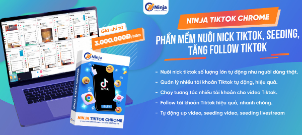 phần mềm ninja tiktok chrome