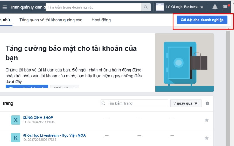 tạo tài khoản quảng cáo trên Facebook Business