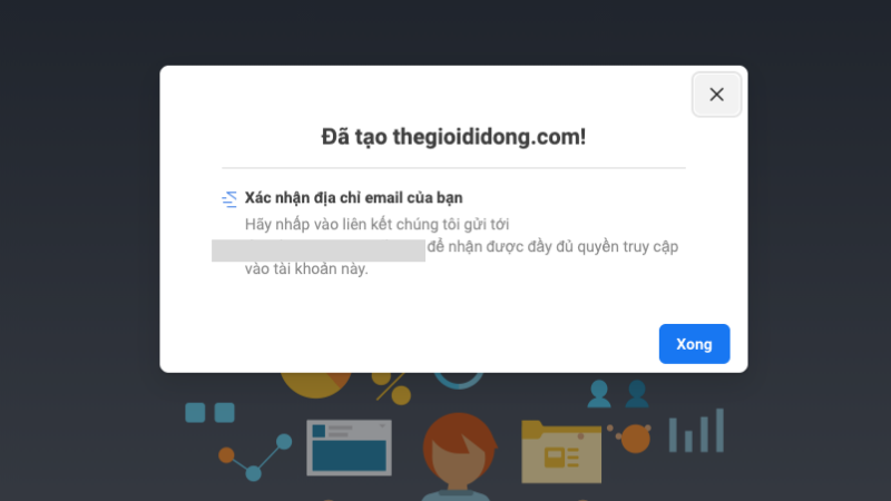 Bạn nhấn vào link trong Gmail để xác nhận thông tin tạo tài khoản doanh nghiệp 