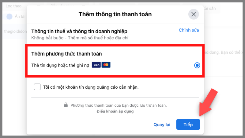  chọn phương thức thanh toán