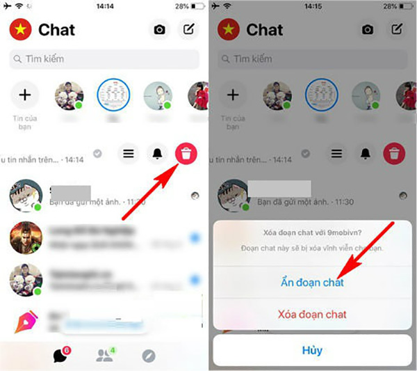 Cách xóa toàn bộ tin nhắn trên facebook messenger trên điện thoại